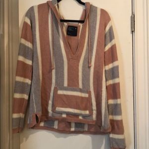 American Eagle Hooded Deep V Beach Sweater